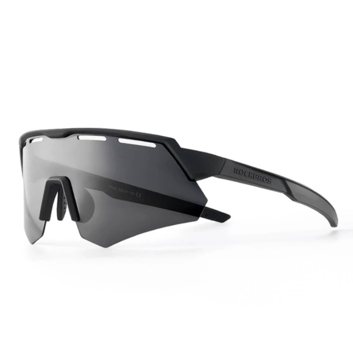 Rockbros Polarisierte Radbrille mit UV-Schutz und Korrektureinsatz - Grau