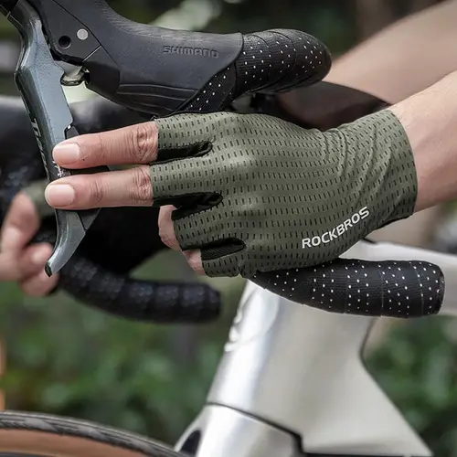 Rockbros Atmungsaktive Kurzfinger-Fahrradhandschuhe Grün XL Rockbros Atmungsaktive Kurzfinger-Fahrradhandschuhe Grün XL