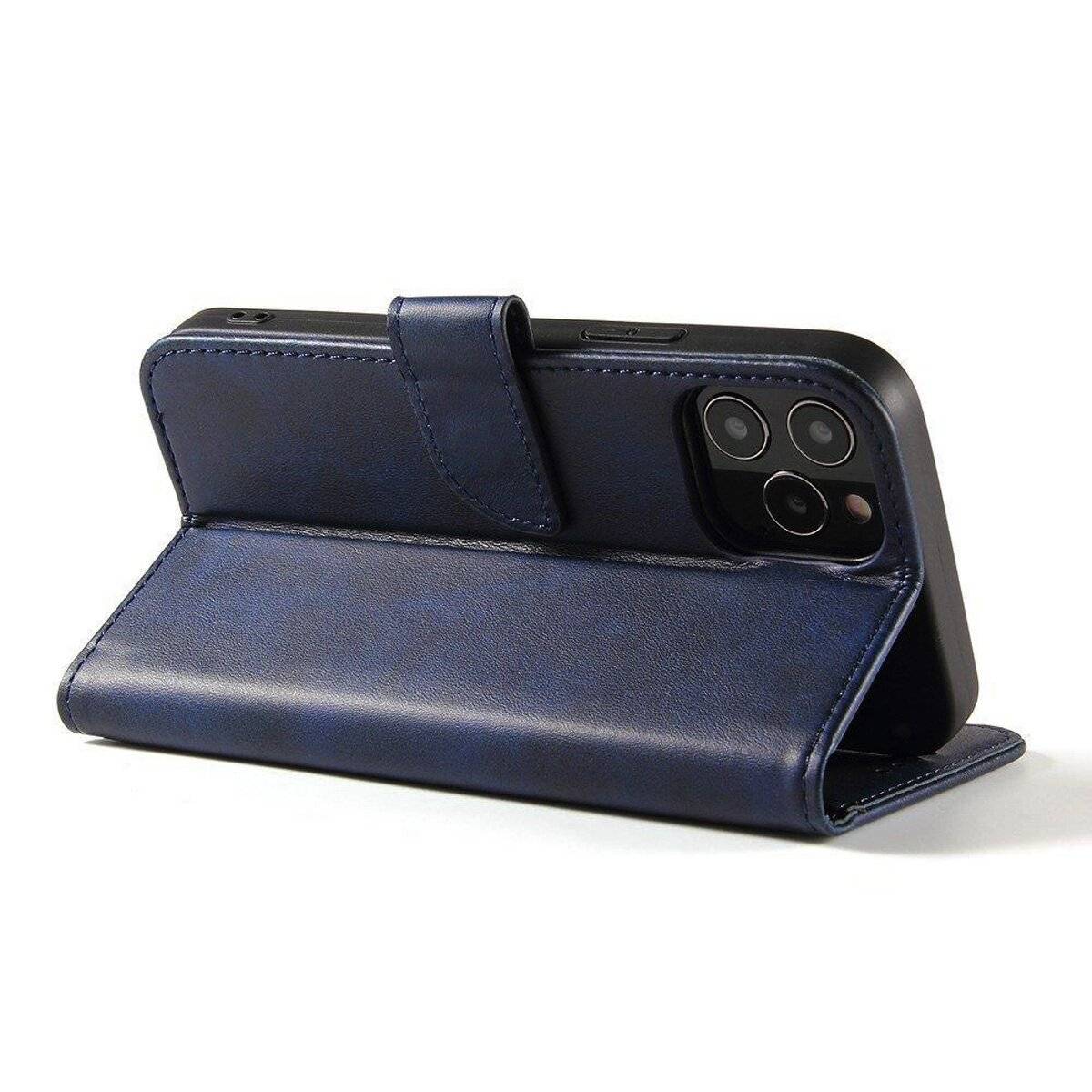 Magnet Case Buch Tasche aufklappbare Hülle Standfunktion kompatibel mit iPhone 16e (SE 4 2025) Blau
