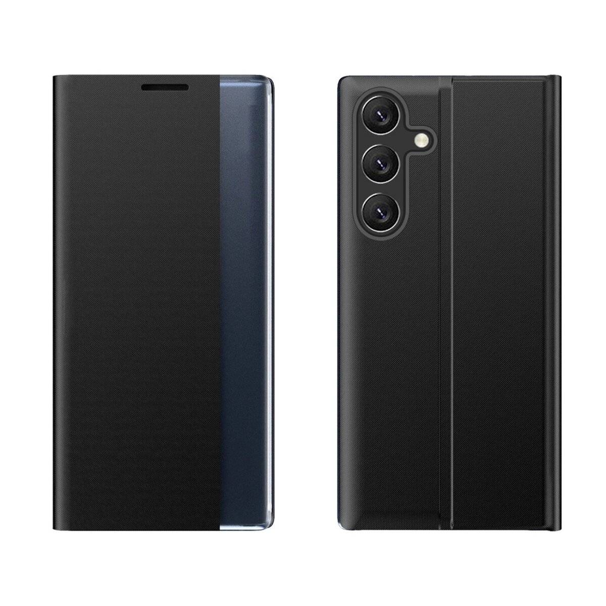 Sleep Case Handyhülle mit Standfunktion und Magnetverschluss kompatibel mit Samsung Galaxy S25 Edge Schwarz