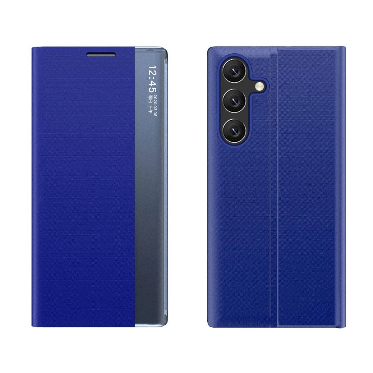 Sleep Case Handyhülle mit Standfunktion und Magnetverschluss kompatibel mit Samsung Galaxy S25 Edge Blau