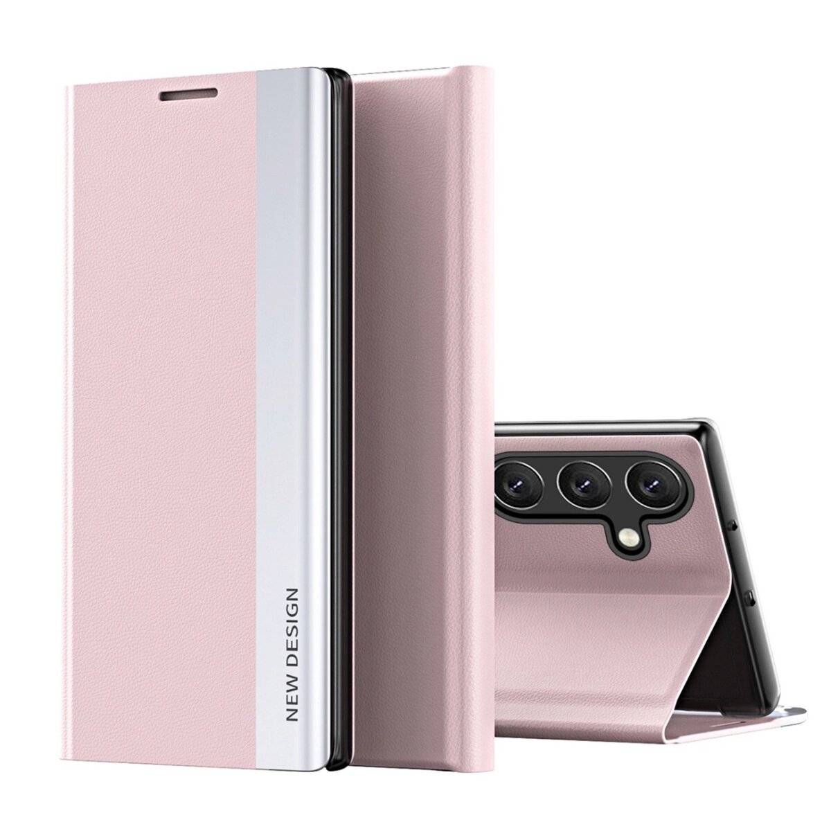 Sleep Case Pro Handyhülle mit Klappverschluss und Ständerfunktion kompatibel mit Samsung Galaxy S25 Ultra Rosa
