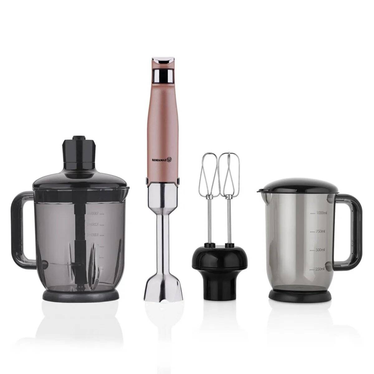 Korkmaz Performix Mega Mixer-Set in Rosegold 1000W Edelstahl 18/10