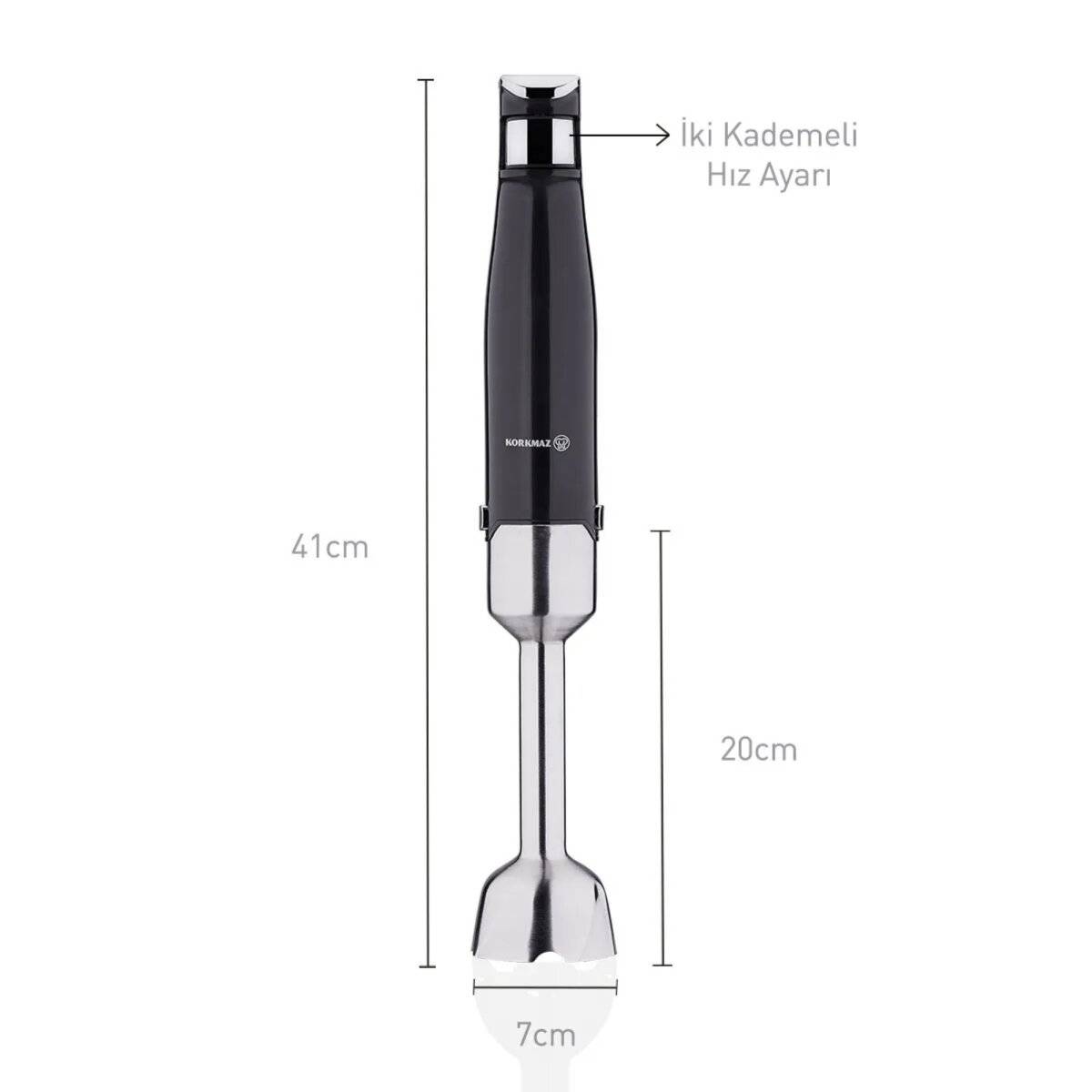 Korkmaz Performix Stabmixer 1000W - Zerkleiner in Schwarz mit 2 Stufen