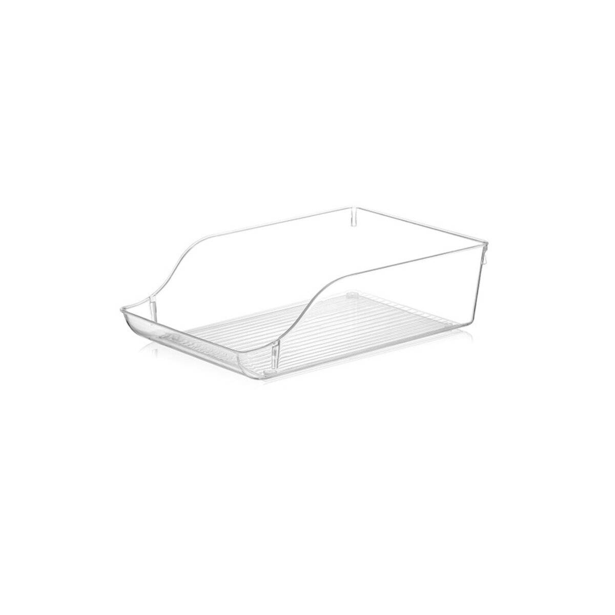 1 Stück Kühlschrank-Organizer 22,5 x 10 cm, offenes Design in Transparent