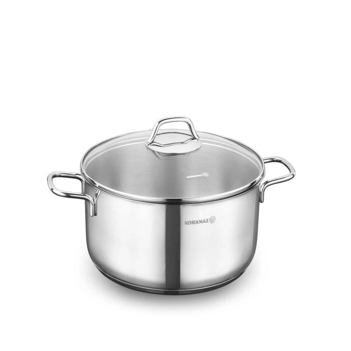 Korkmaz Perla Kochtopf aus hochwertigem 18/10-Edelstahl - 22 x 11 cm - 4 Liter