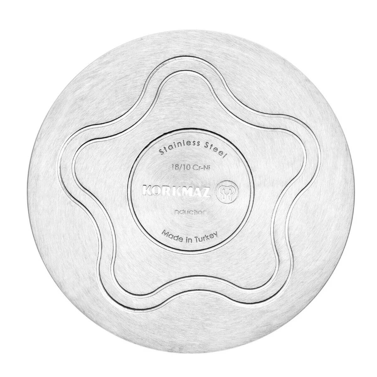 Korkmaz Perla Kochtopf aus hochwertigem 18/10-Edelstahl - 22 x 11 cm - 4 Liter