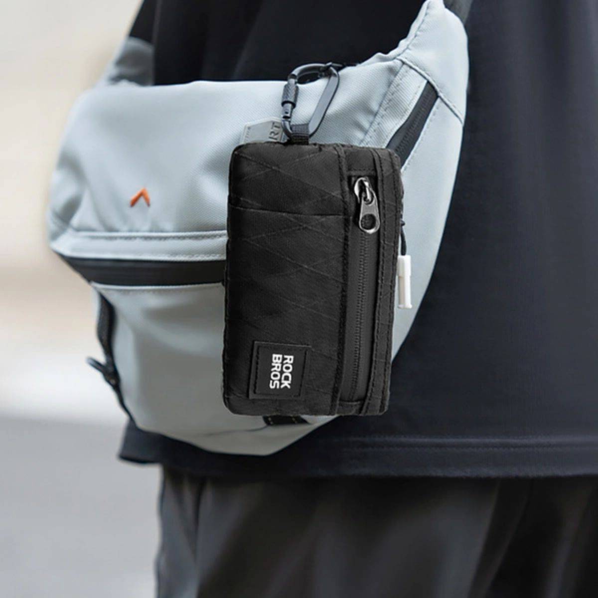 Rockbros Reisebrieftasche mit Karabiner - Schwarz