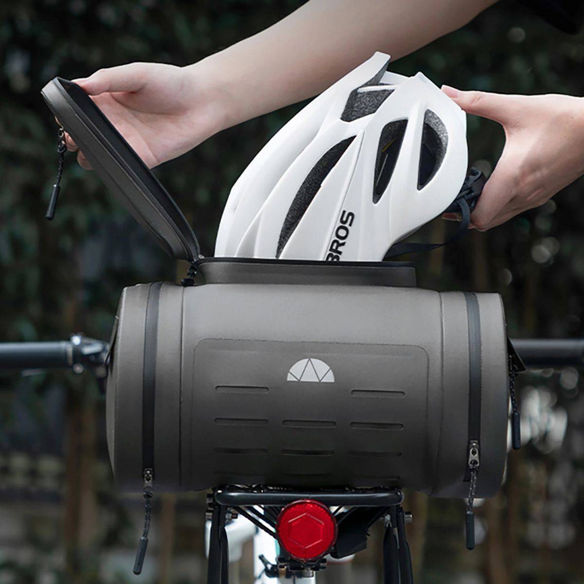 Rockbros wasserdichte Fahrradtasche, für den Kofferraum, Fassungsvermögen 14 l - grau