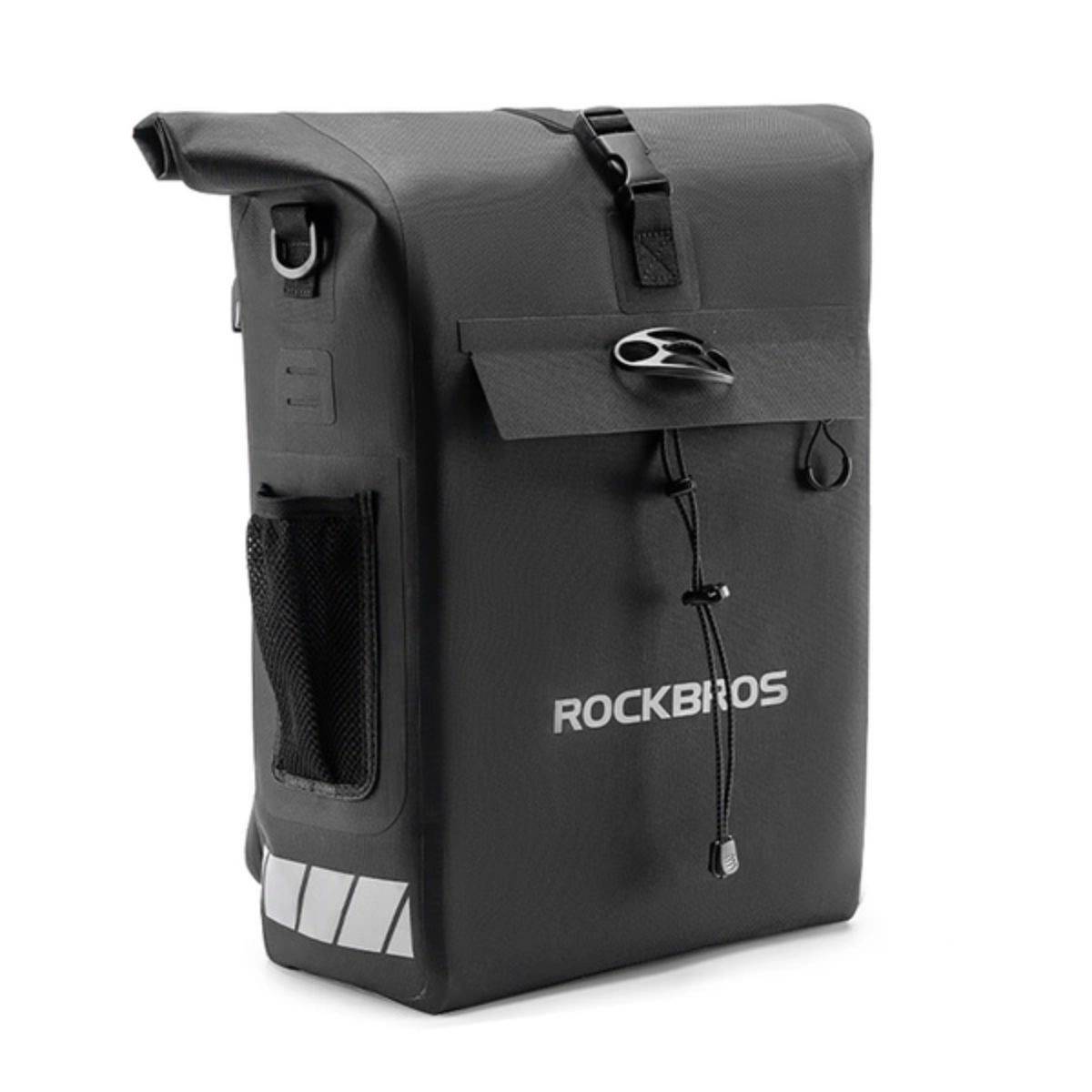 Rockbros Fahrradtasche mit Rucksackfunktion, wasserdicht, mit Helmbefestigung 18l - Schwarz
