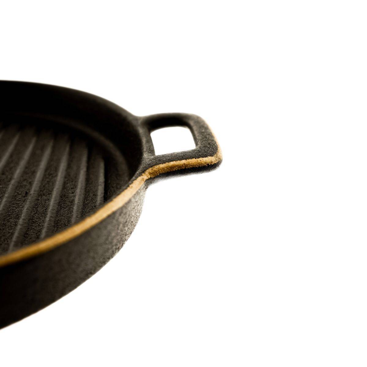 Elegante Servierteller mit Goldrand & praktischen Griffen - ø16 x 3 cm Schwarz