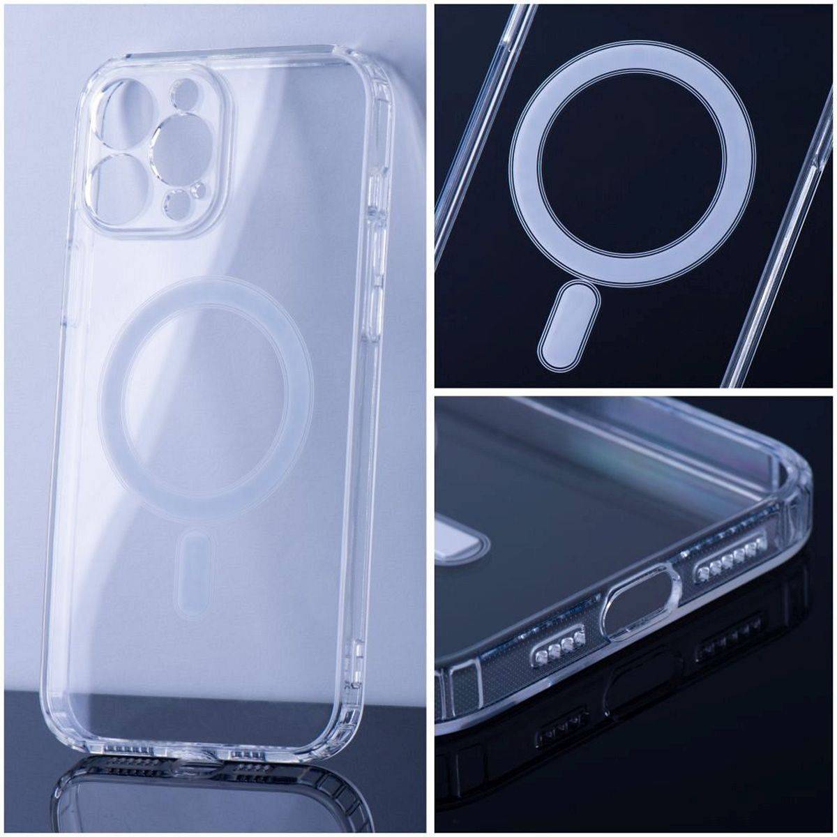 Transparentes Clear Handyhülle Bumper mit Magnetring für kabelloses Laden kompatibel mit iPhone 16e