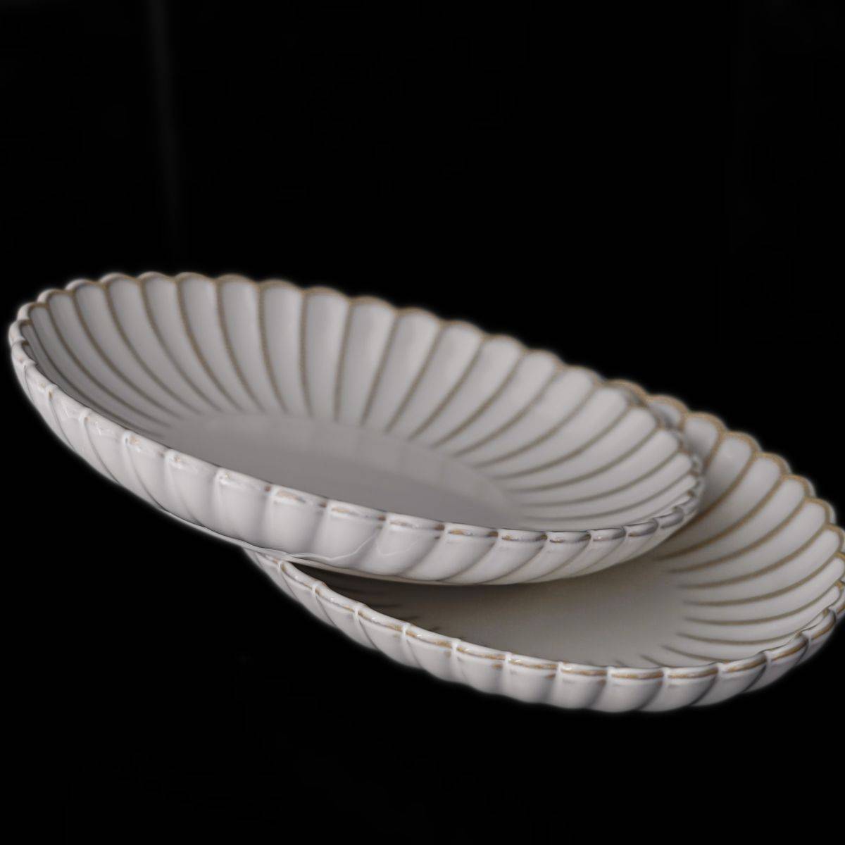 Bloomy 2er-Set Servierplatten aus hochwertigem Porzellan - 23 x 16 x 4 cm