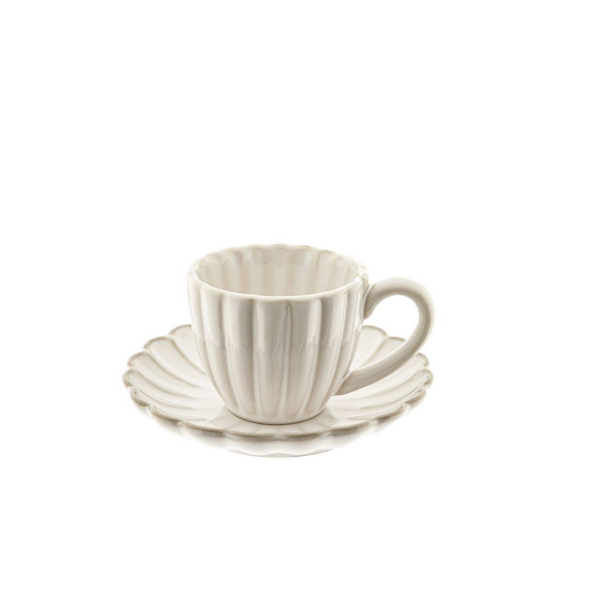 Bloomy Mokkatassen-Set mit Untertellern 75 ml aus Porzellan - 12-tlg