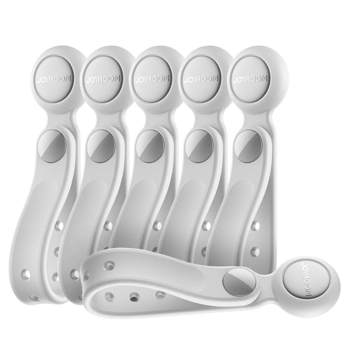 Joyroom JR-ZS422 Silikon-Kabelbinder mit Magnet, 6er-Set Weiß