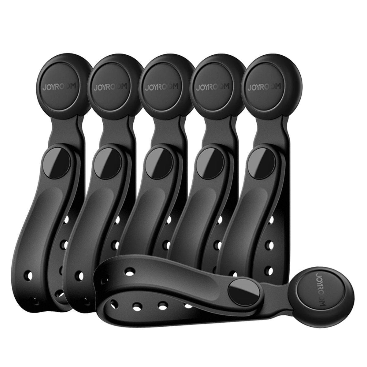 Joyroom JR-ZS422 Silikon-Kabelbinder mit Magnet, 6er-Set Schwarz