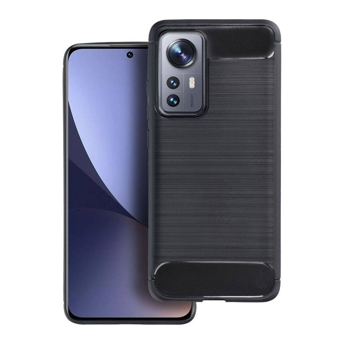 Carbon Case Flexible Cover Bumper Handyhülle kompatibel mit Google Pixel 9 Pro schwarz