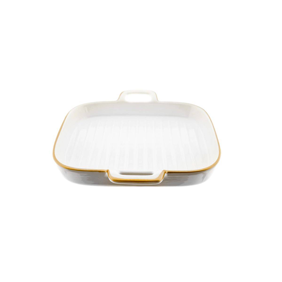 Elegante Servierteller mit Goldrand & praktischen Griffen - 15 x 19 x 3 cm