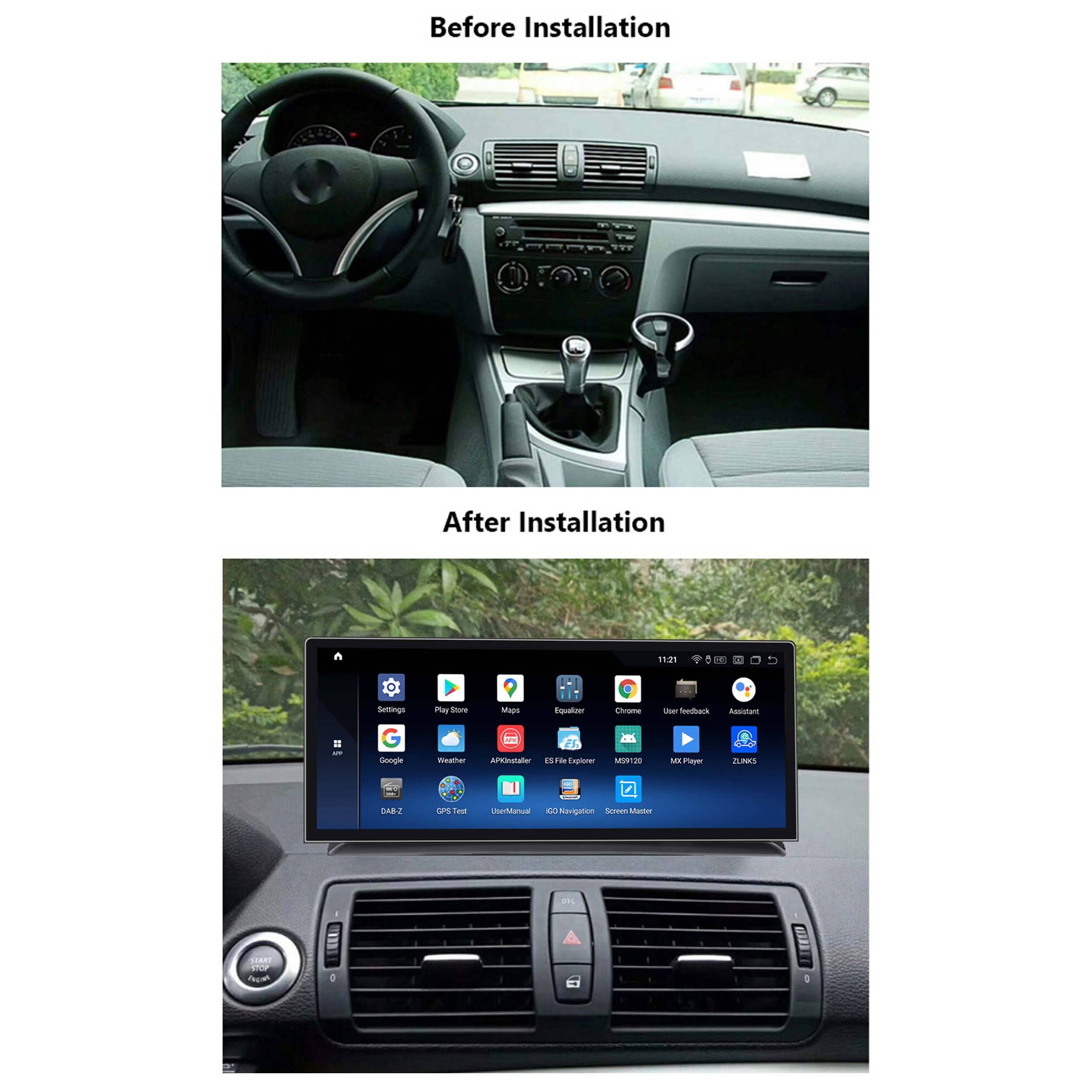 Für BMW E81 E82 E87 E88 + I-Drive 12,3" Touchscreen Android GPS Navi USB CarPlay