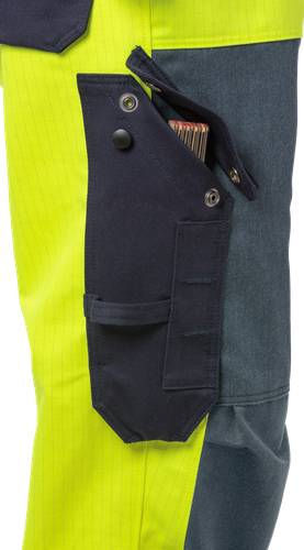 Fristads Flame High Vis Latzhose Kl. 2 1585 FLAM - Warnschutz-Gelb/Marine/M2M 125943-171-M2M