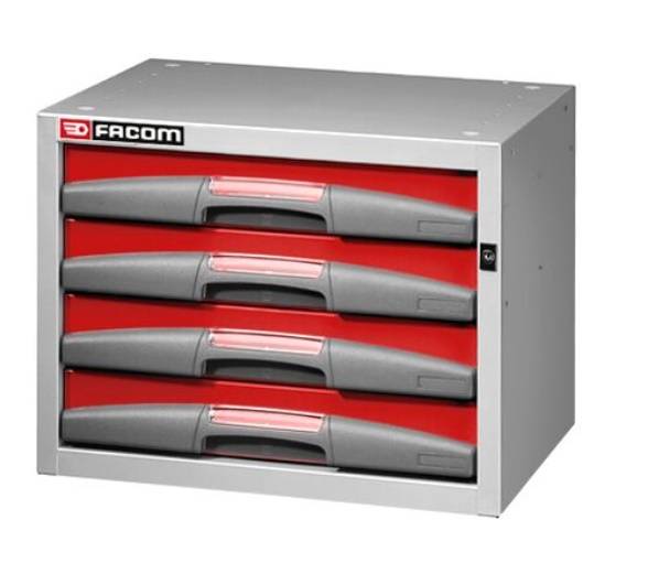 Facom F50000043 Matrix Regal, klein, tief, mit 4 festen Schubladen