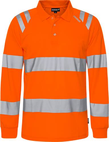 Fristads High Vis Poloshirt Langarm Kl. 3 7864 GPST - Warnschutz-Orange/4XL 301260-230-4XL