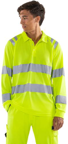 Fristads High Vis Poloshirt Langarm Kl. 3 7864 GPST - Warnschutz-Orange/XS 301260-230-XS