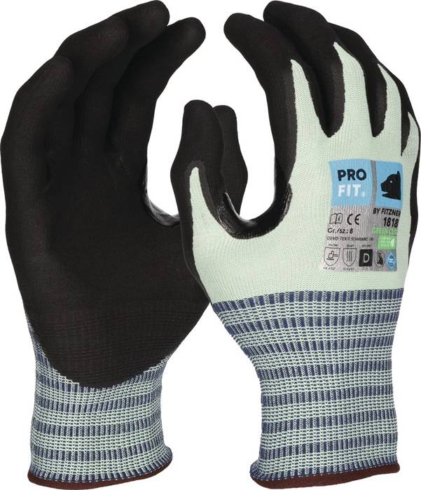 PRO FIT 1818-10 Schnittschutzhandschuhe Green Cut D Größe 10 hellgrün/schwarz EN