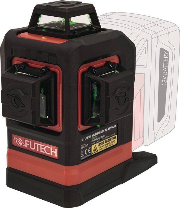 Multilinienlaser Multicross 3D ± 4Grad ± 0,2 mm/m 120m Laserklasse 2 Laser grün