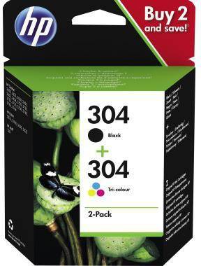 HP 101034699 HP Tintenpatrone 3JB05AE 304 sw+c/m/y 2 St./Pack. Verlassen Sie