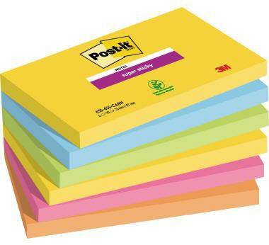 POST-IT 111213599 Post-it Haftnotiz SuperSt icky 655-6SS-CARN 127x76m m 6St. N