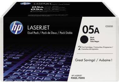 HP 102611090 HP Toner CE505D 05A 2.300 Seiten schwarz 2 St./Pack . HP 05A Lase
