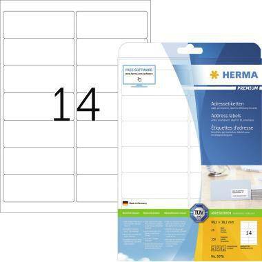 HERMA 129450801 HERMA Adressetikett PREMI UM 5076 99,1x38,1mm weiß 350 St./Pack.