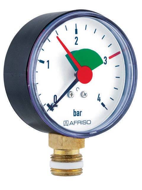 AFRISO 63918 Manometer Anzeigebereich 0/4 bar HZ 80, G 1/2Z B, radial