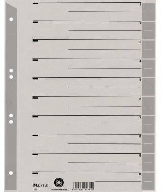 LEITZ 121019880 Leitz Trennblatt 16520085 DIN A4 230g Karton grau 100 St./Pack.