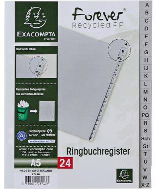 EXACOMPTA 121003780 Exacompta Register 1743B A5 PP A-Z grau A-Z Register (ink