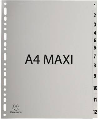 EXACOMPTA 121003880 Register A4+ Tlg 1-12 PP grau 2912E A4+ PP 1-12 gr au Zahl