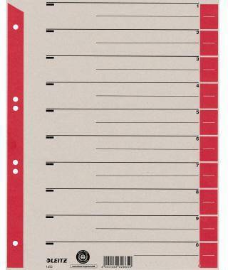 LEITZ 121019830 Leitz Trennblatt 16520025 DIN A4 230g Karton rot 1 00 St./Pack.