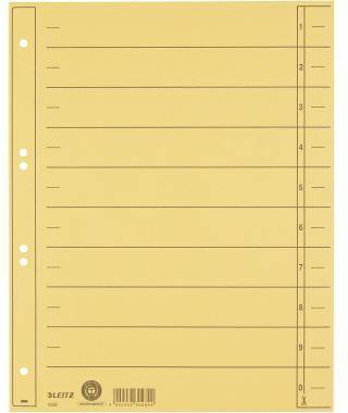 LEITZ 121070810 Leitz Trennblatt 16580015 A4 230g Karton gelb 100 St./Pack. Ex