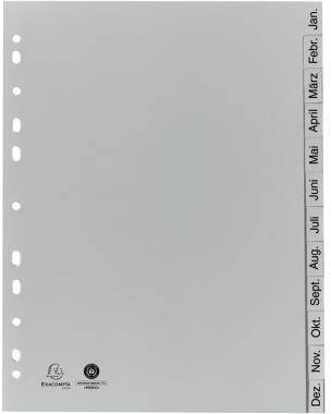 EXACOMPTA 121001680 Exacompta Register 1812B DIN 4A 12tlg Jan-Dez PP g rau Exa