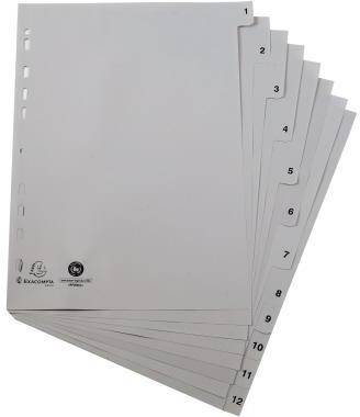 EXACOMPTA 121002280 Exacompta Register 1912E A4 PP 1-12 grau Zahlenregister f