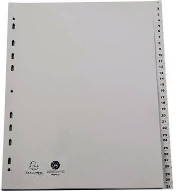 EXACOMPTA 121003980 Register A4+ Tlg 1-31 PP grau 2931E A4+ PP 1-31 gr au Zahl