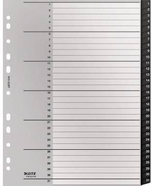 LEITZ 121019190 Leitz Register Recycle 12 180000 A4 1-31 schwarz Umweltfreund