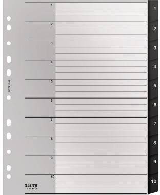 LEITZ 121017690 Leitz Register Recycle 12 080000 A4 1-10 schwarz Umweltfreund