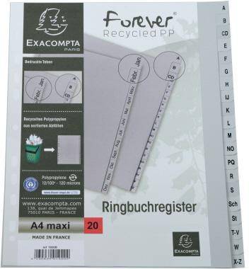 EXACOMPTA 121001580 Exacompta Register 1920B DIN A4+ 20tlg A-Z PP grau A-Z Re