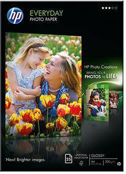 HP 110217100 HP Fotopapier Everyday Q5 451A DIN A4 200g weiß 25 Bl./Pack. Foto