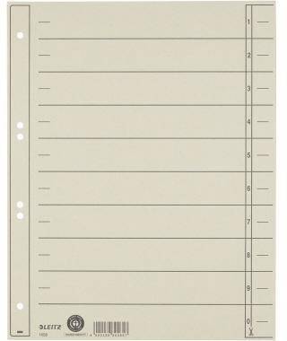 Leitz Trennblatt 16580085 A4 230g Karton grau 100 St./Pack.