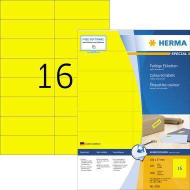 HERMA 129188610 HERMA Etikett 4256 105x37 mm A4 gelb 1.600 St./Pack . Ideal fü