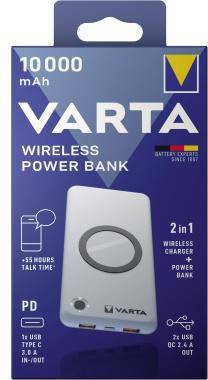 VARTA 728035900 Varta Akku Powerbank 3,7V /10.000mAh Wireless Praktisches 2-i