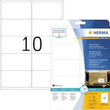 HERMA 129230801 HERMA Folienetikett 8330 99,1x57mm weiß 250 St./Pa ck. Robust